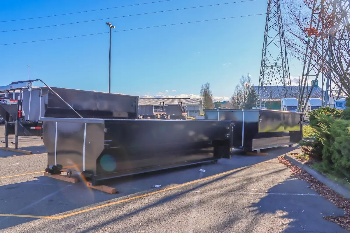 Roll-off dumpster ready for waste disposal at job site for Estate Cleanout Dumpster Rental in Claremont